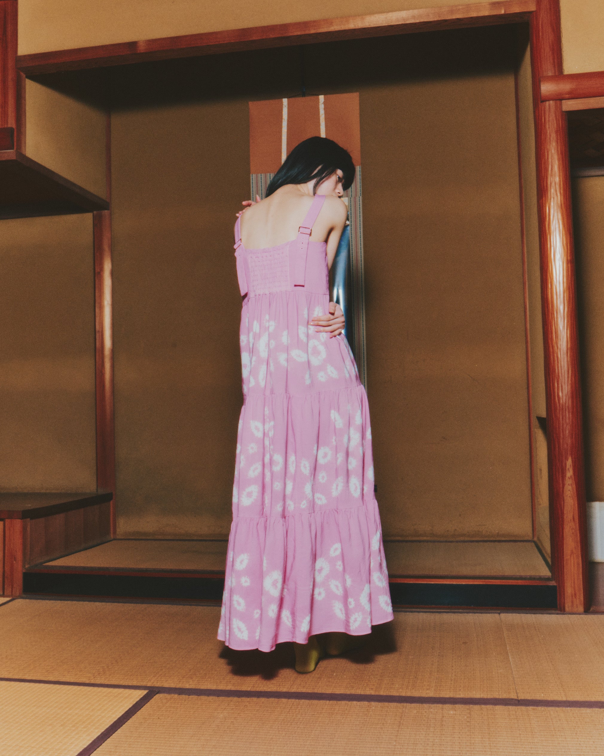 【WORKSHOP】桔梗 "Nui-shibori" Gathered tiered dress