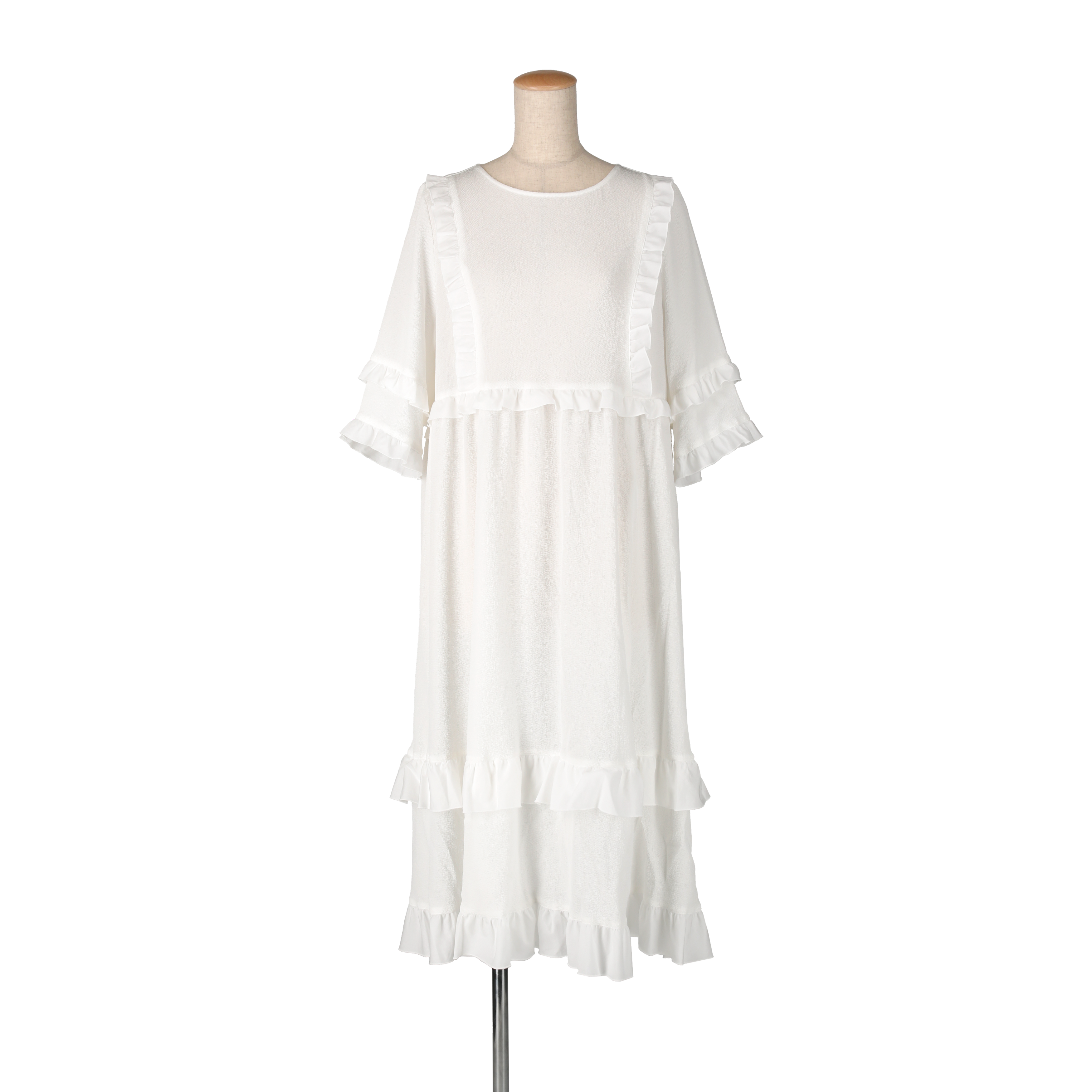 【WORKSHOP】常盤 "Nui-shibori"ruffle dress