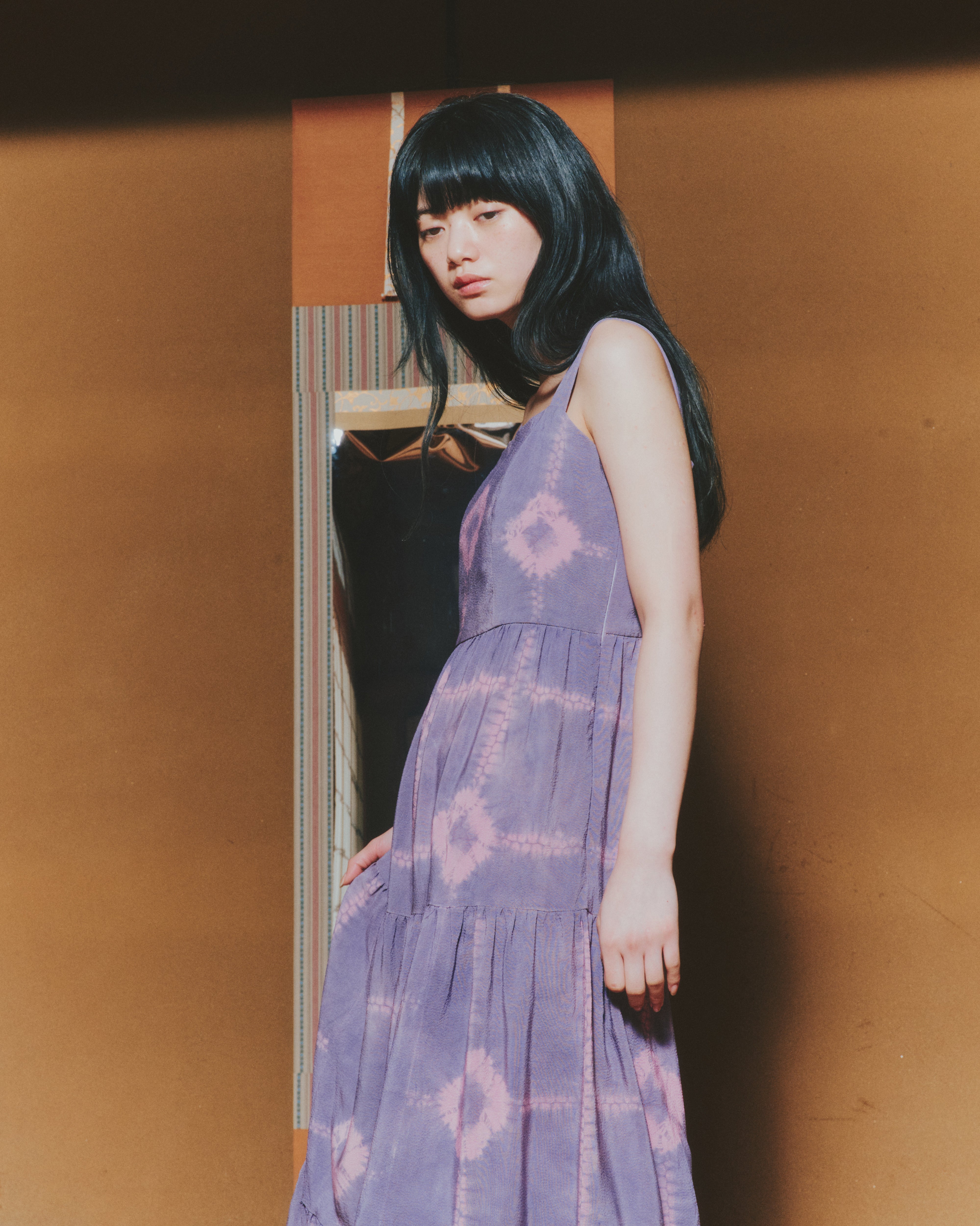 【WORKSHOP】花扇 "Nui-shibori" Gathered tiered dress