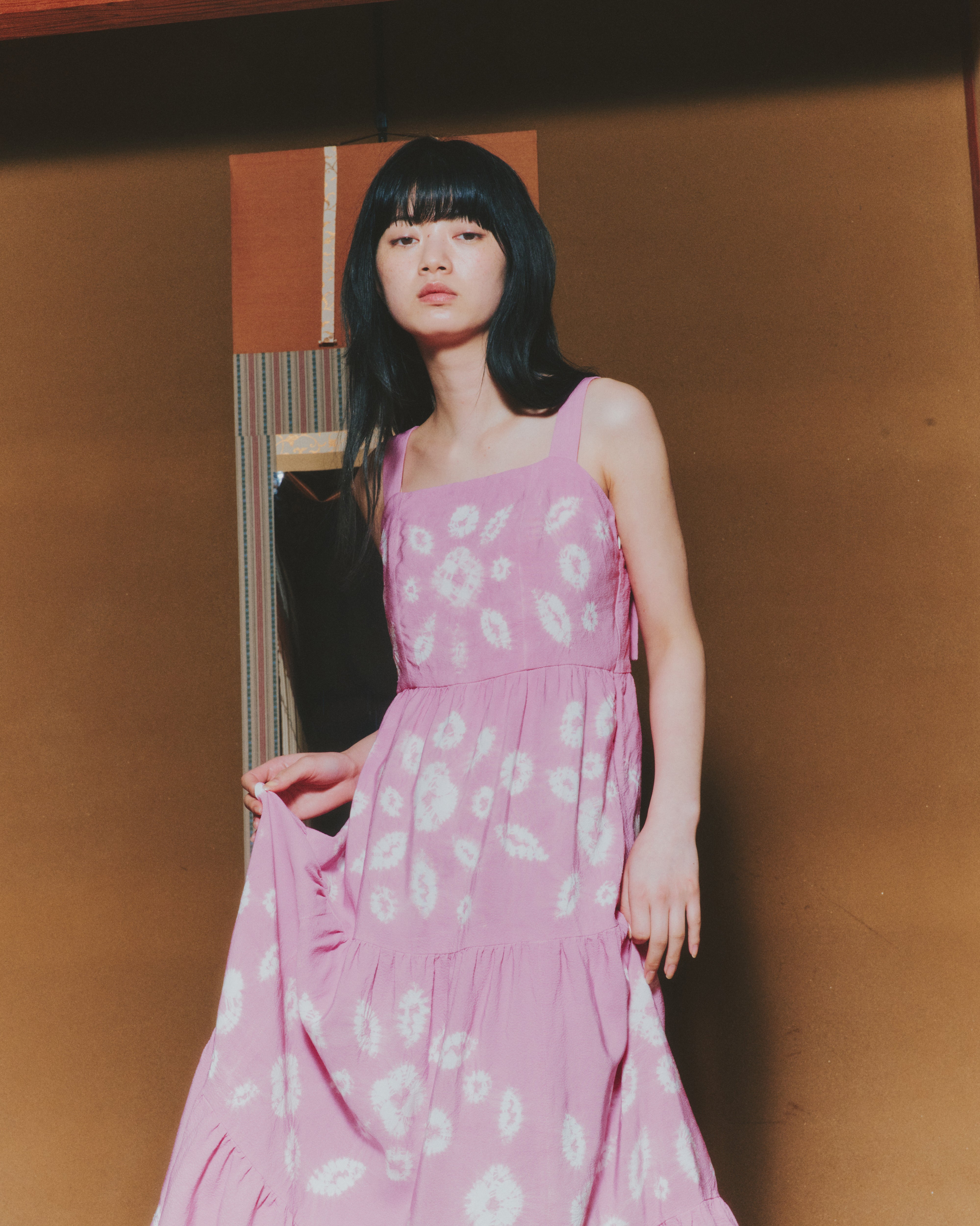 【WORKSHOP】桔梗 "Nui-shibori" Gathered tiered dress