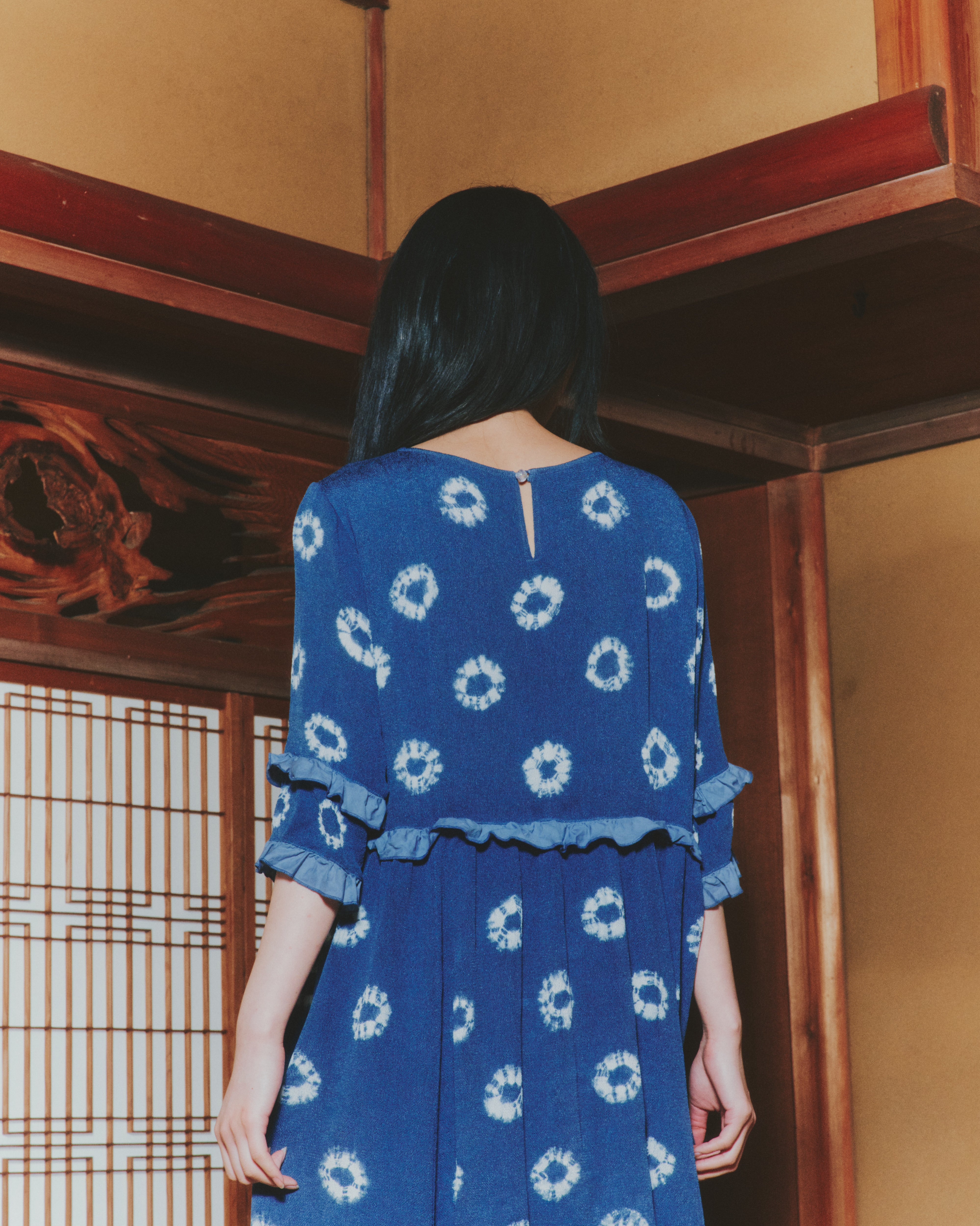【WORKSHOP】常盤 "Nui-shibori"ruffle dress