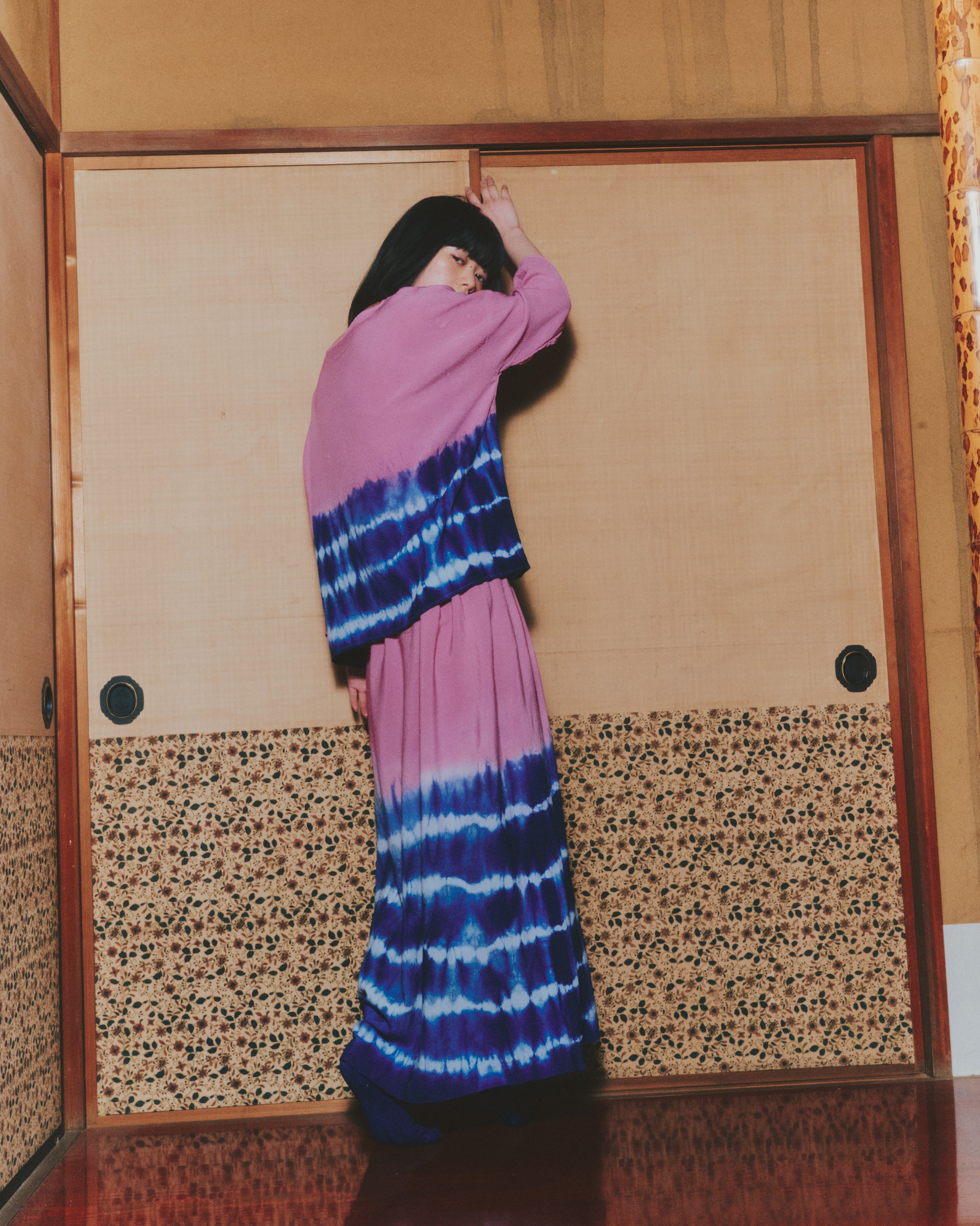 【ORDER】青柳"Shibori" half sleeve top