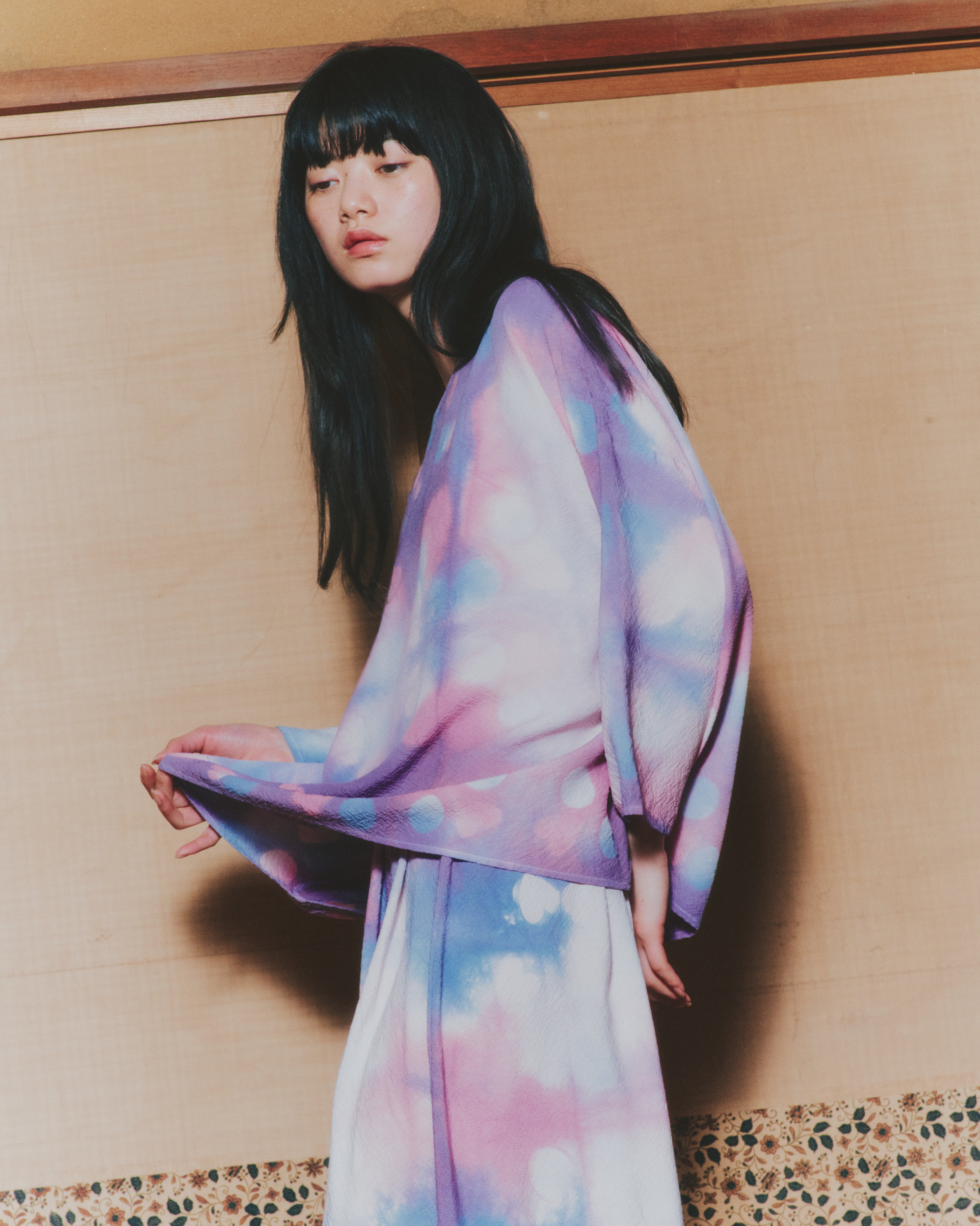 【ORDER】夢路 "Itajime-shibori" half sleeve top