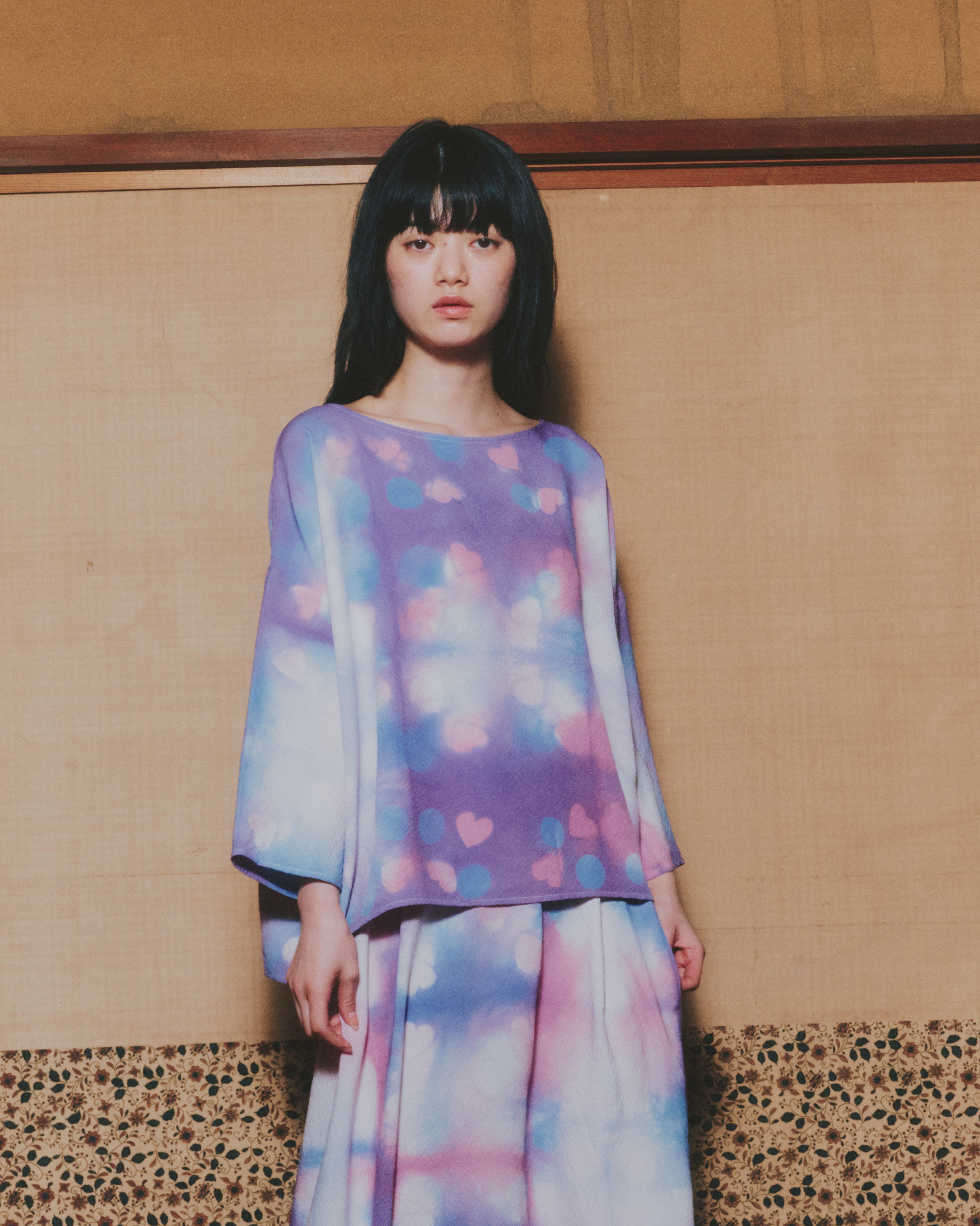 【ORDER】夢路 "Itajime-shibori" half sleeve top