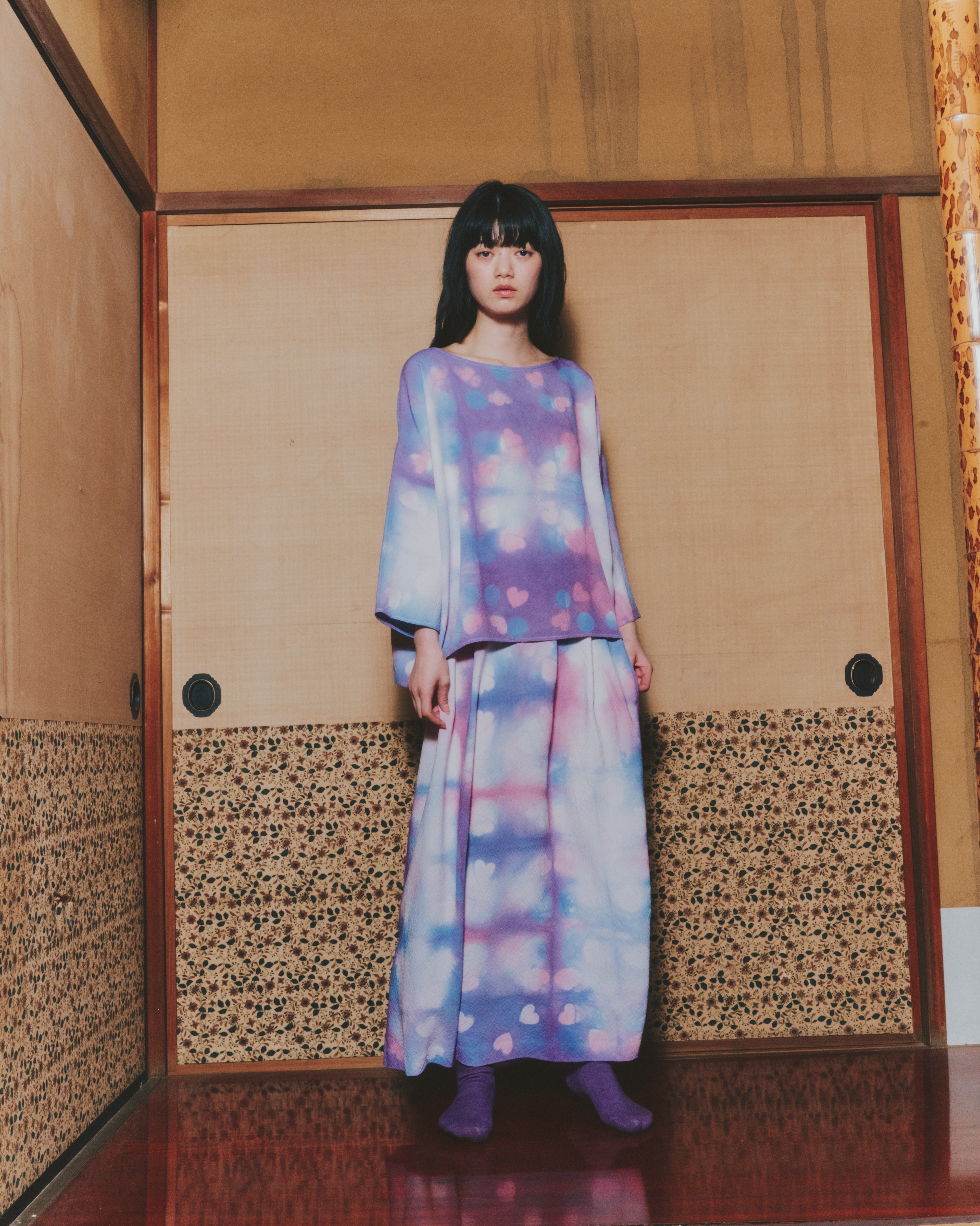 【WORKSHOP】夢路 "Itajime-shibori" half sleeve top