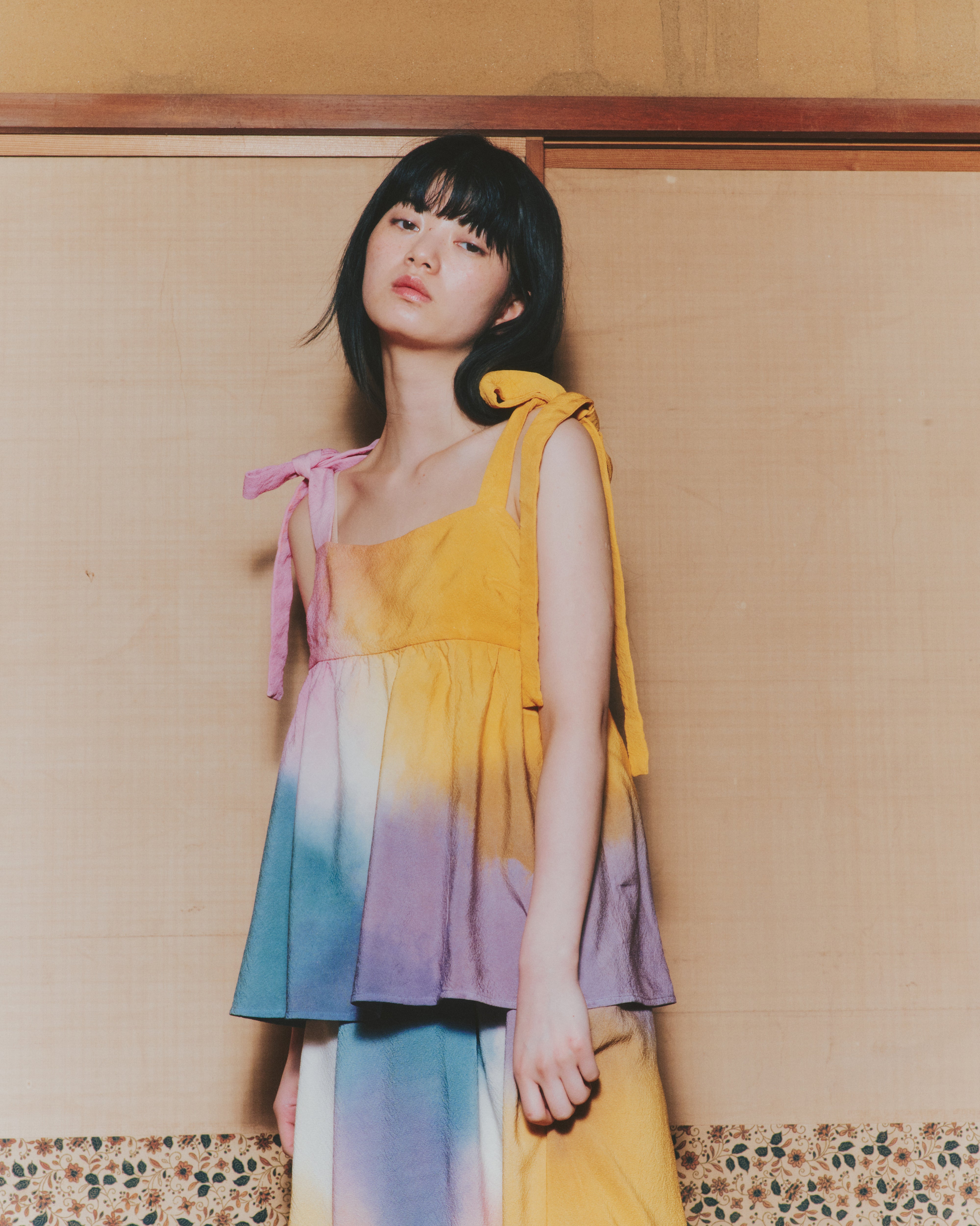 【ORDER】露草 Gradient-dyed long skirt