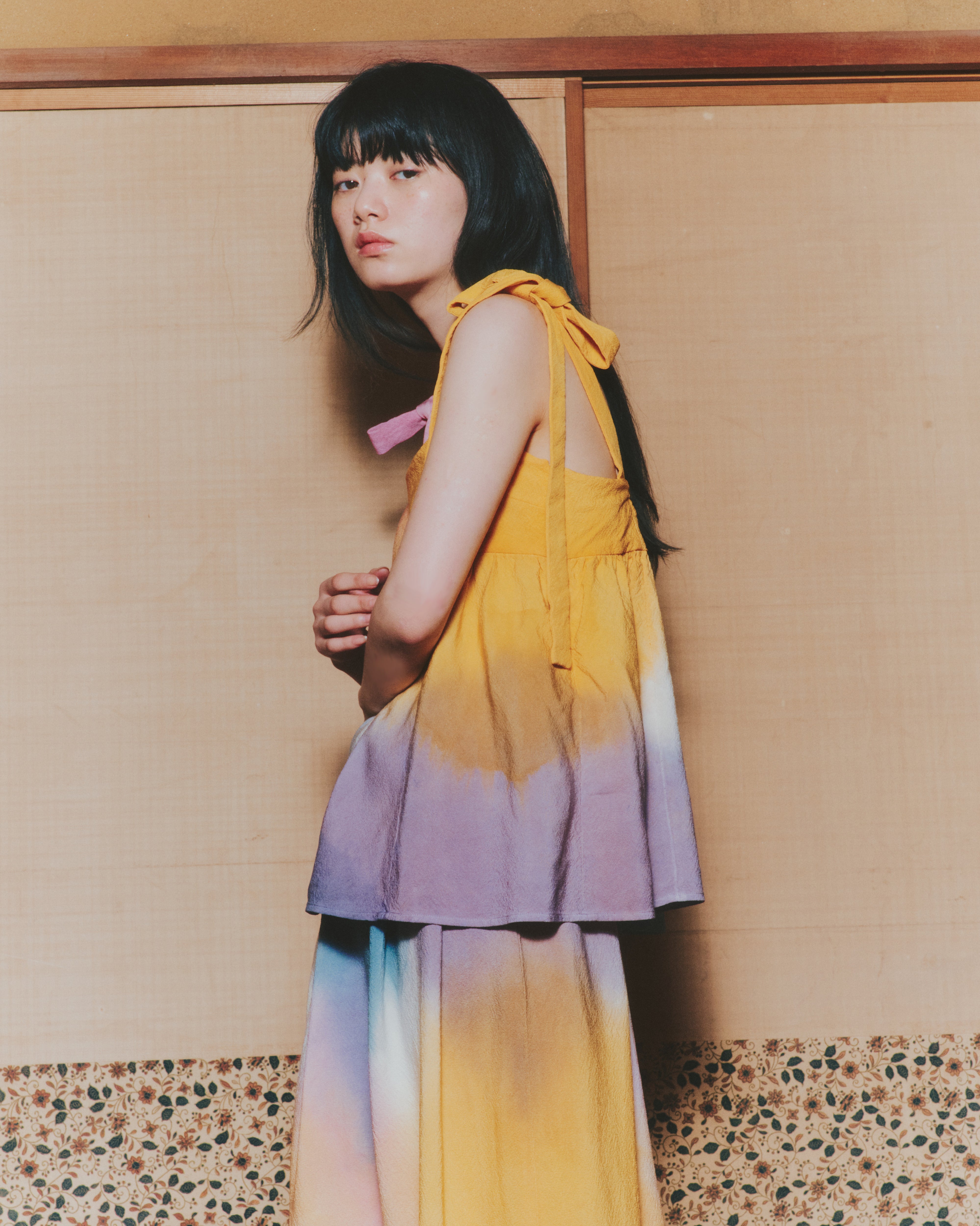 【ORDER】露草 Gradient-dyed ribbon camisole