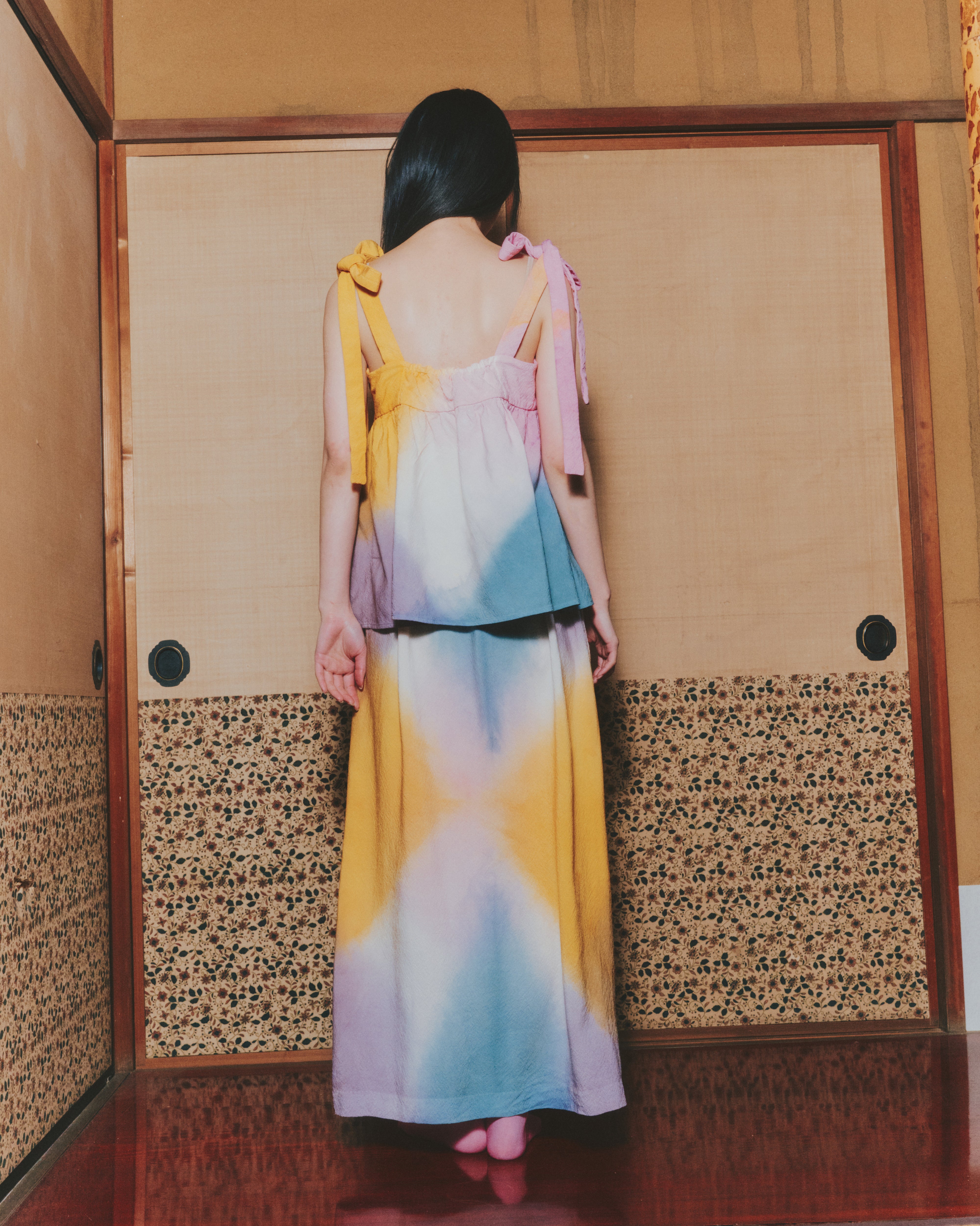 【ORDER】露草 Gradient-dyed long skirt