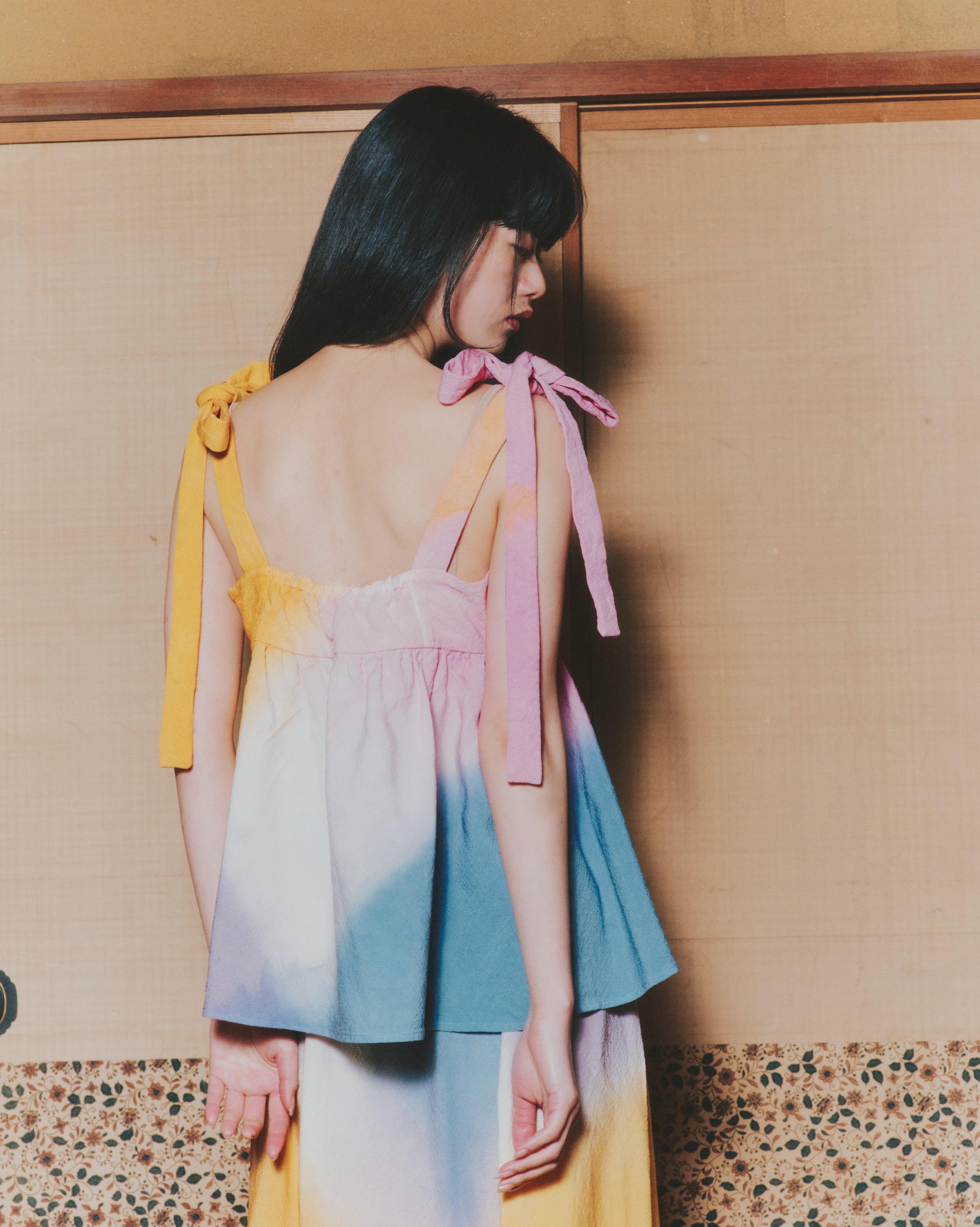 【ORDER】露草 Gradient-dyed long skirt