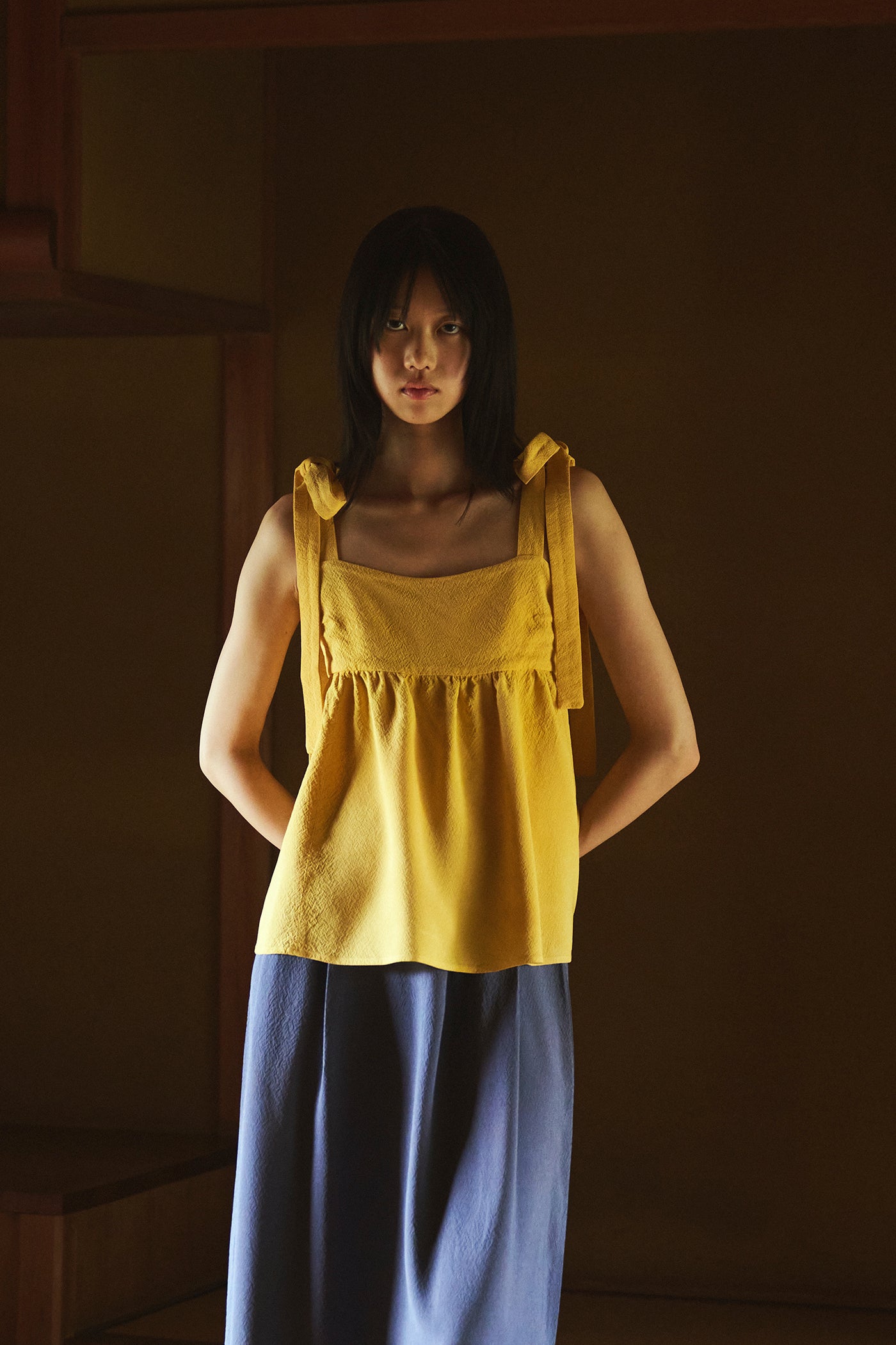 Marigold-Dyed Silk Ribbon Camisole