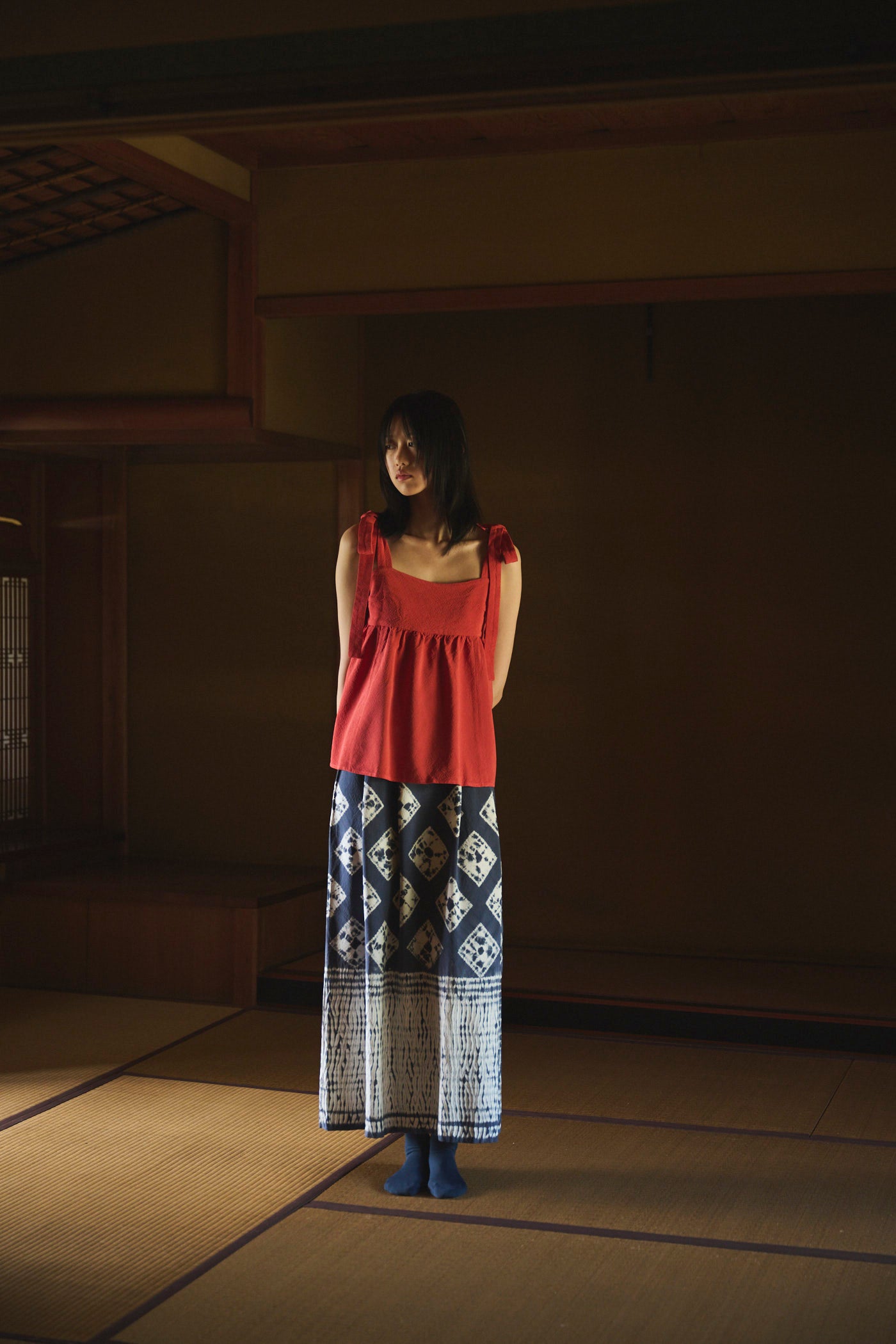 Madder-Dyed Silk Ribbon Camisole