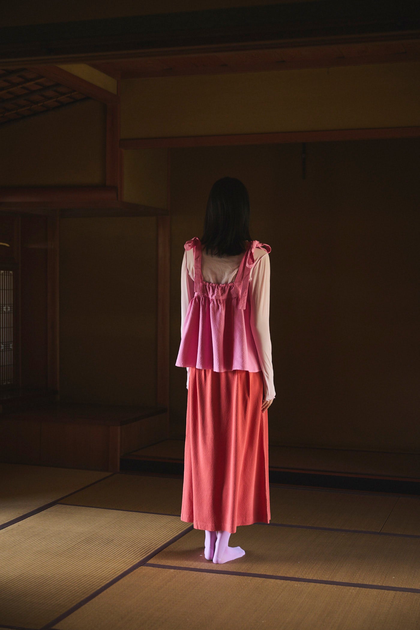 Cochineal-Dyed Silk Ribbon Camisole