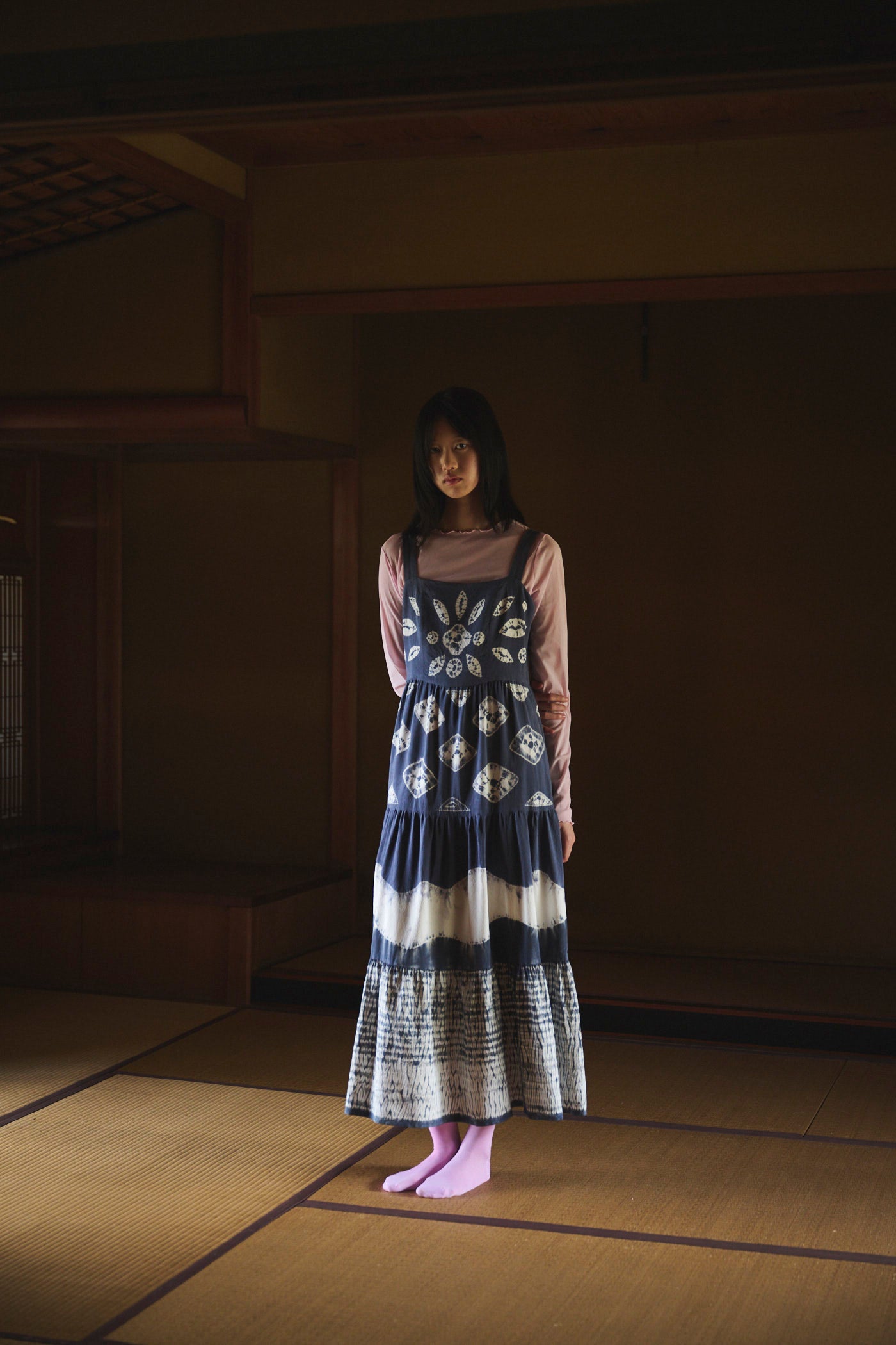 NUI SHIBORI Gathered Tiered Dress