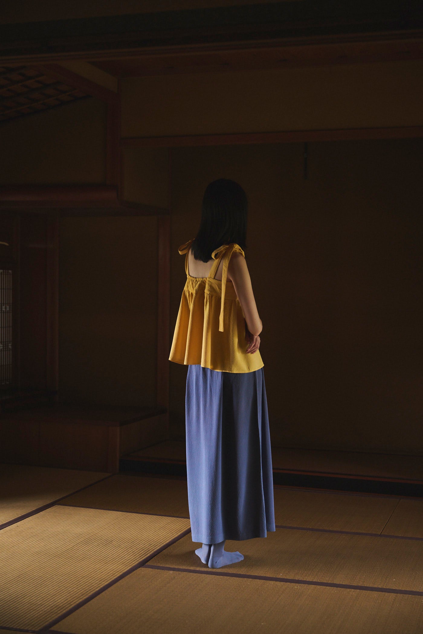 Logwood-Dyed Silk Long Skirt