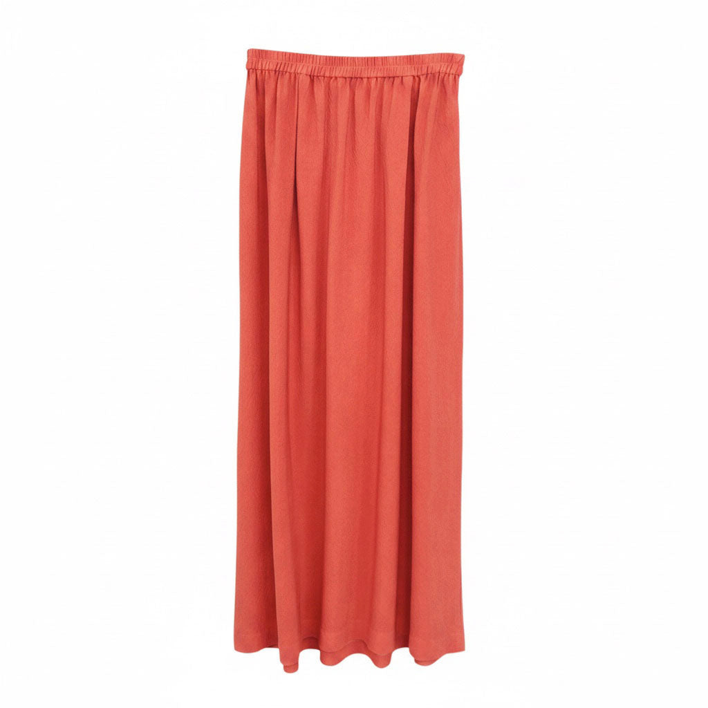 Madder-Dyed Silk Long Skirt
