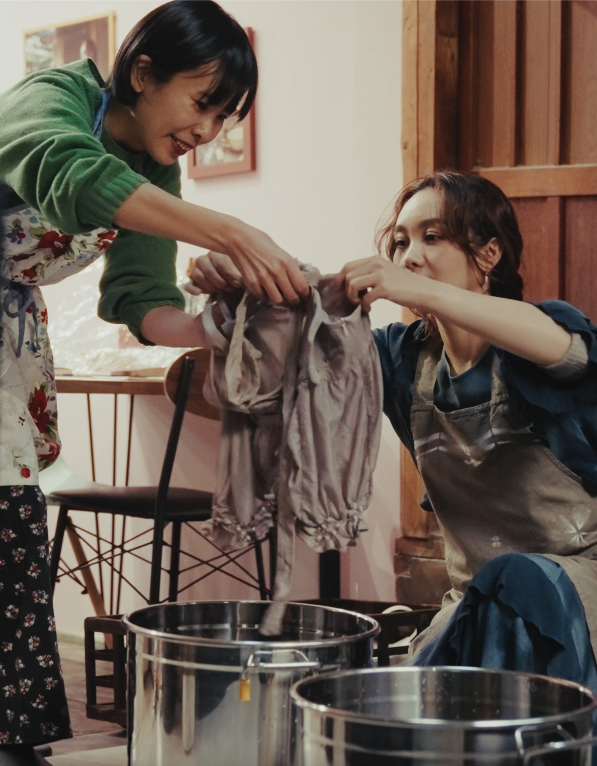 【WORKSHOP】 牡丹 Gradient-dyed gathered sleeve top