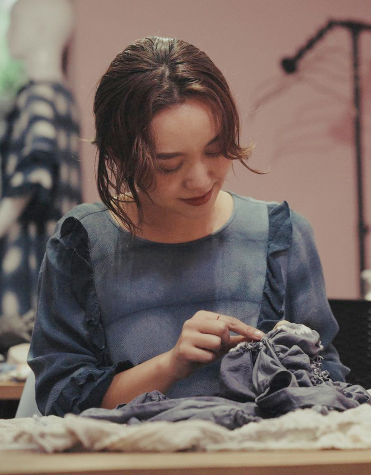 【WORKSHOP】桔梗 "Nui-shibori" ribbon camisole
