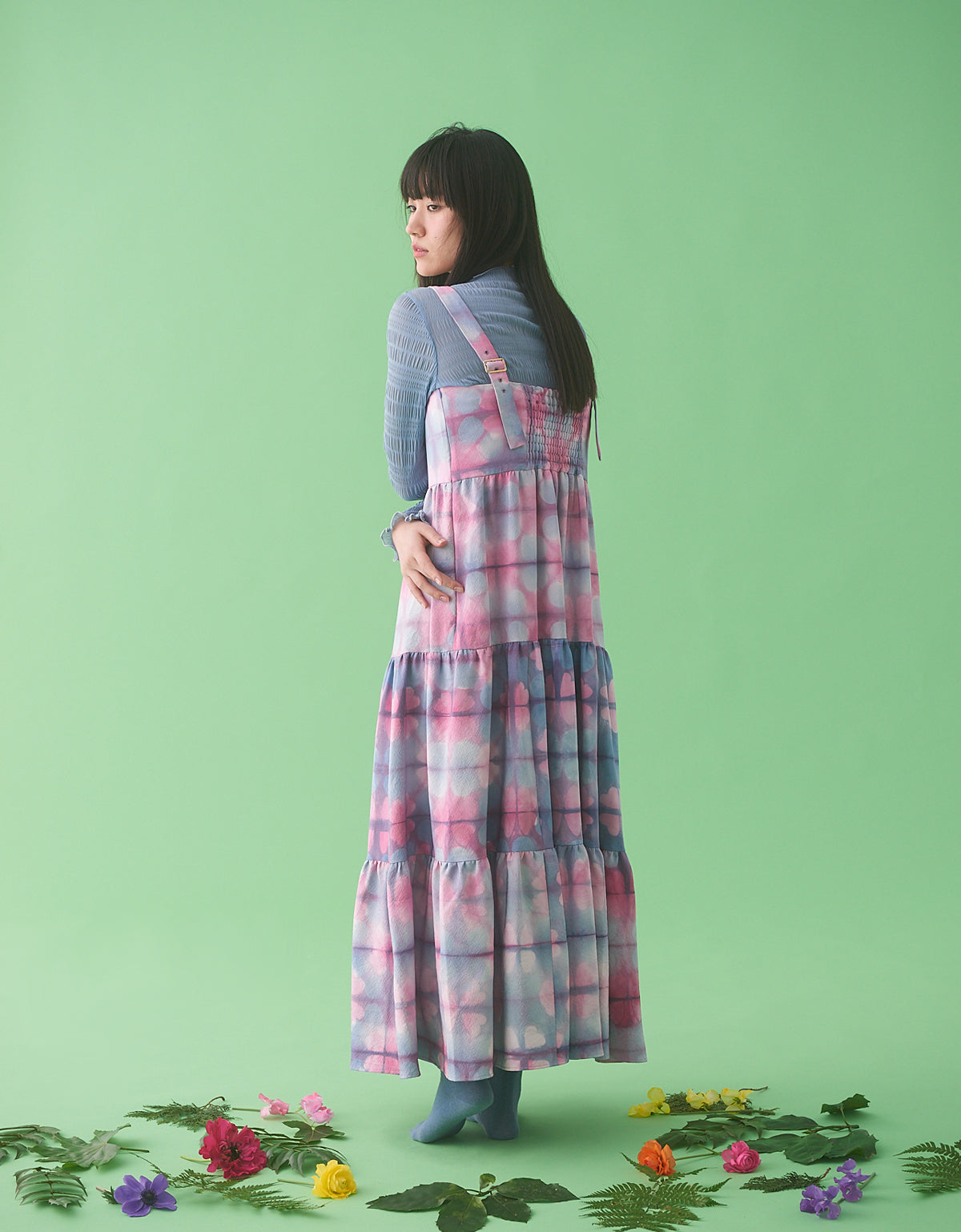 「CHICHIBU」 板締め絞り itajime-shibori dress