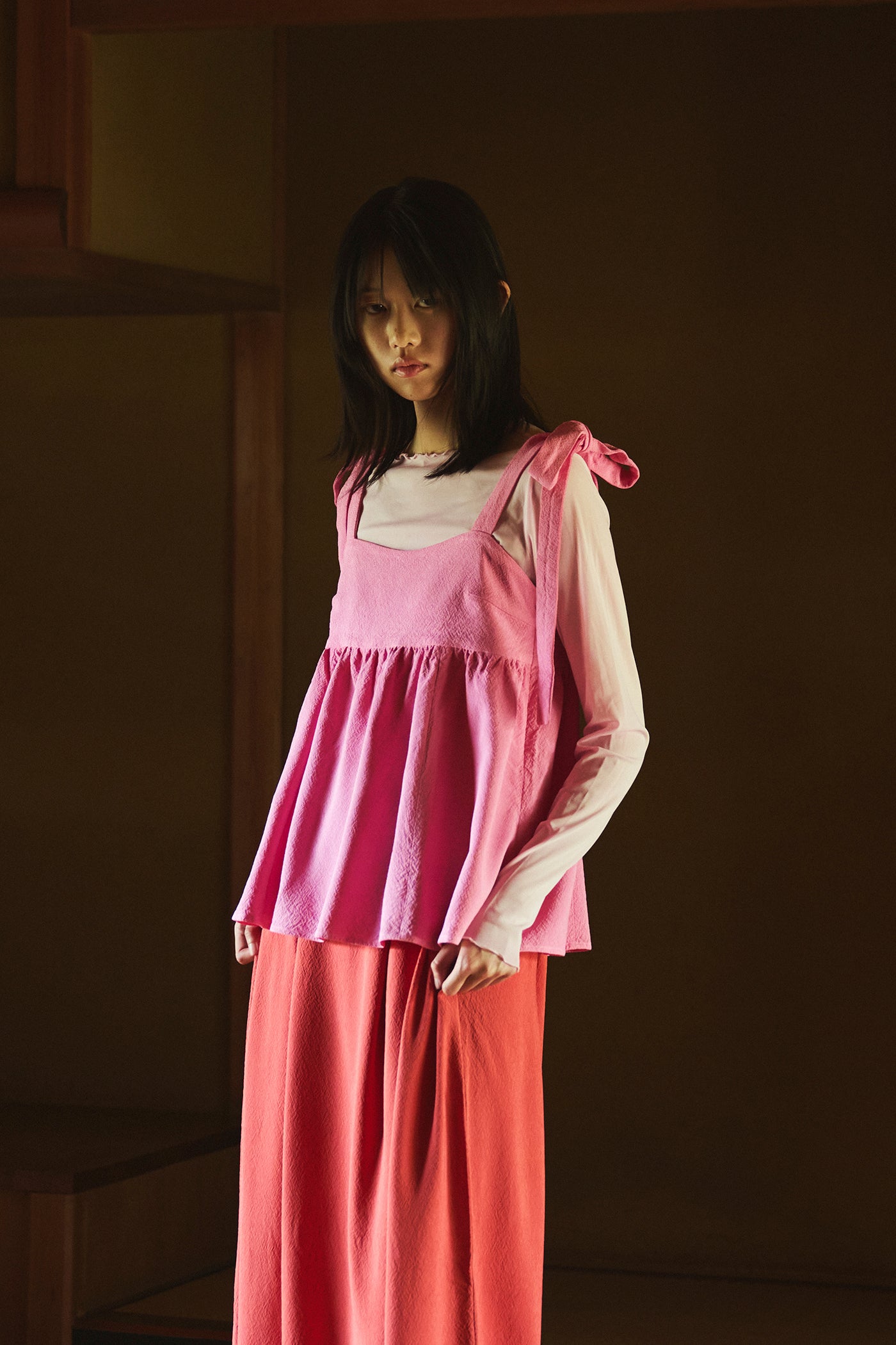 Cochineal-Dyed Silk Ribbon Camisole