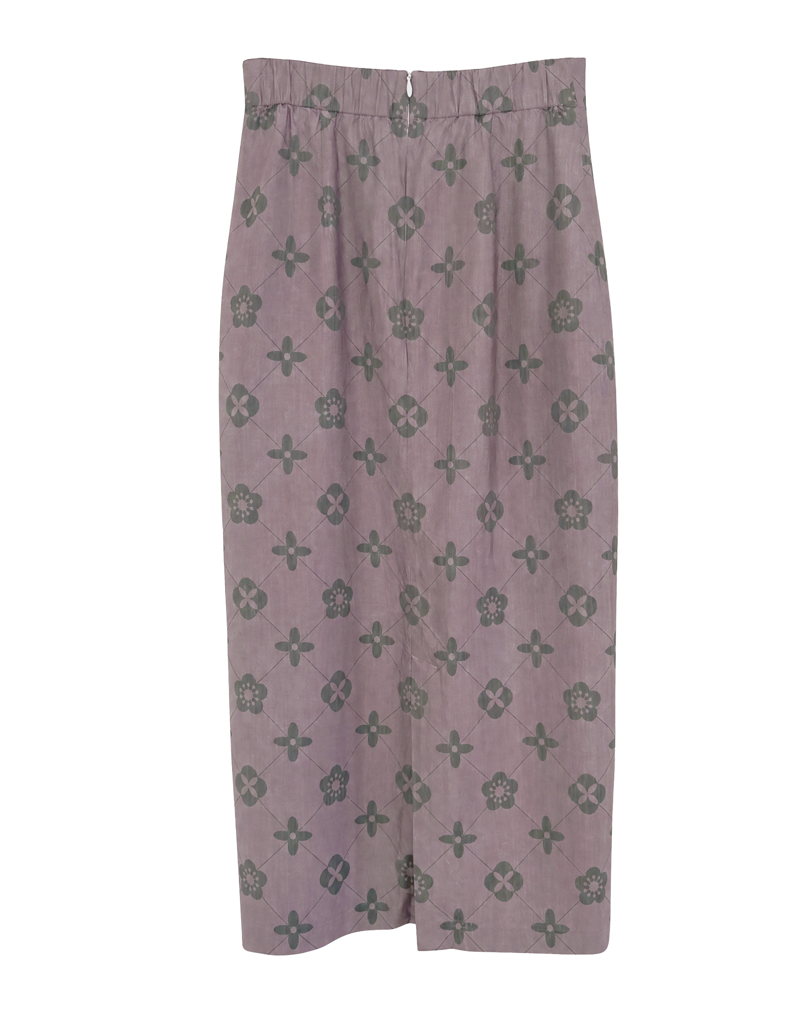 Cochineal-Dyed Silk Jacquard Pattern Skirt