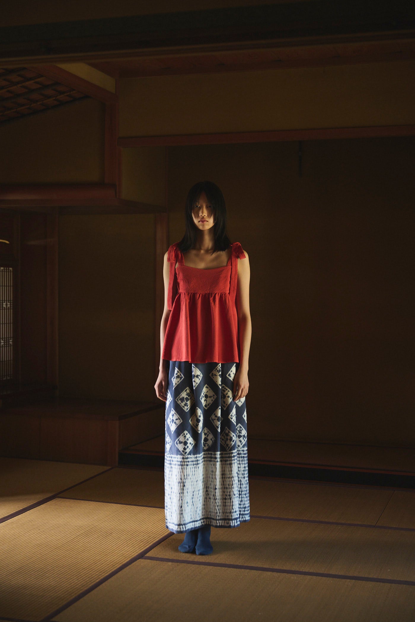 Madder-Dyed Silk Ribbon Camisole