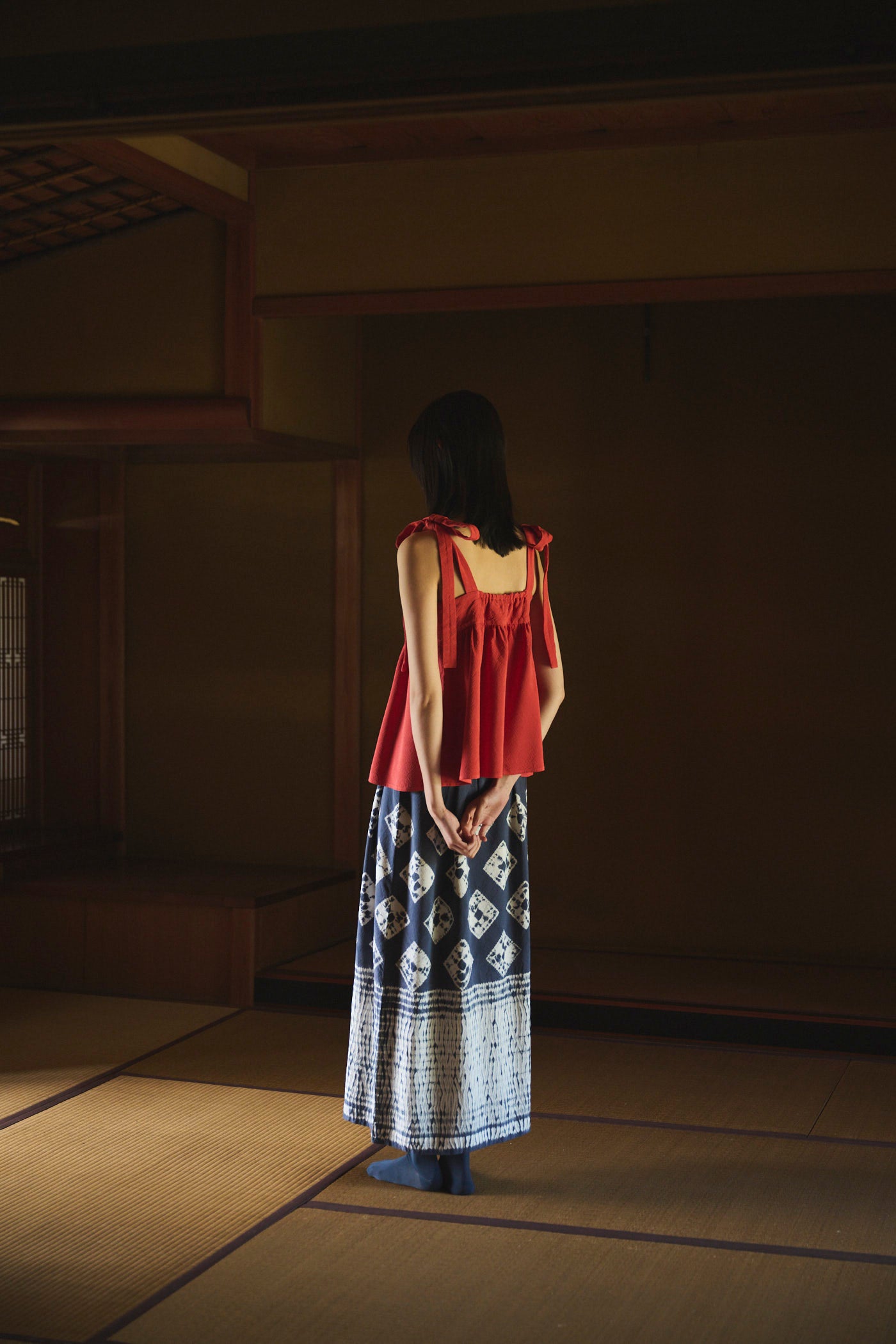 Madder-Dyed Silk Ribbon Camisole