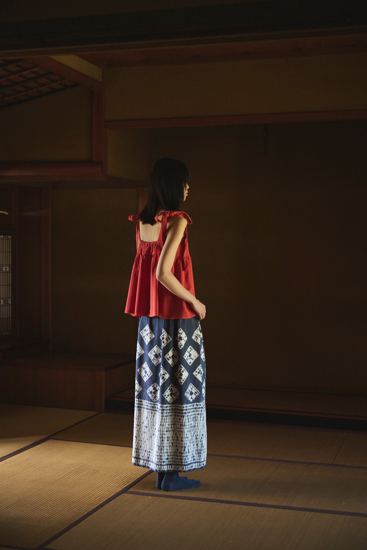 Madder-Dyed Silk Ribbon Camisole