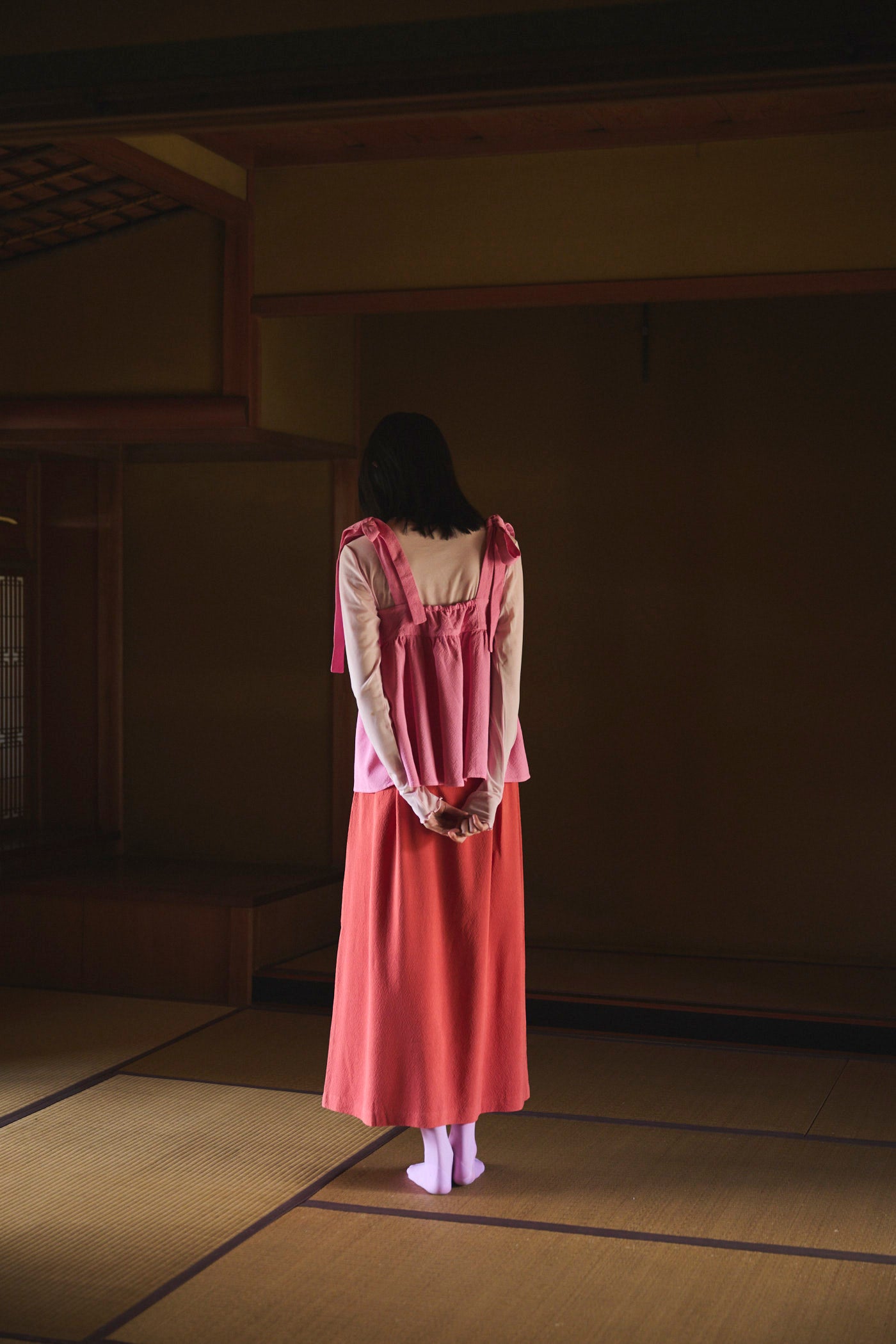 Cochineal-Dyed Silk Ribbon Camisole