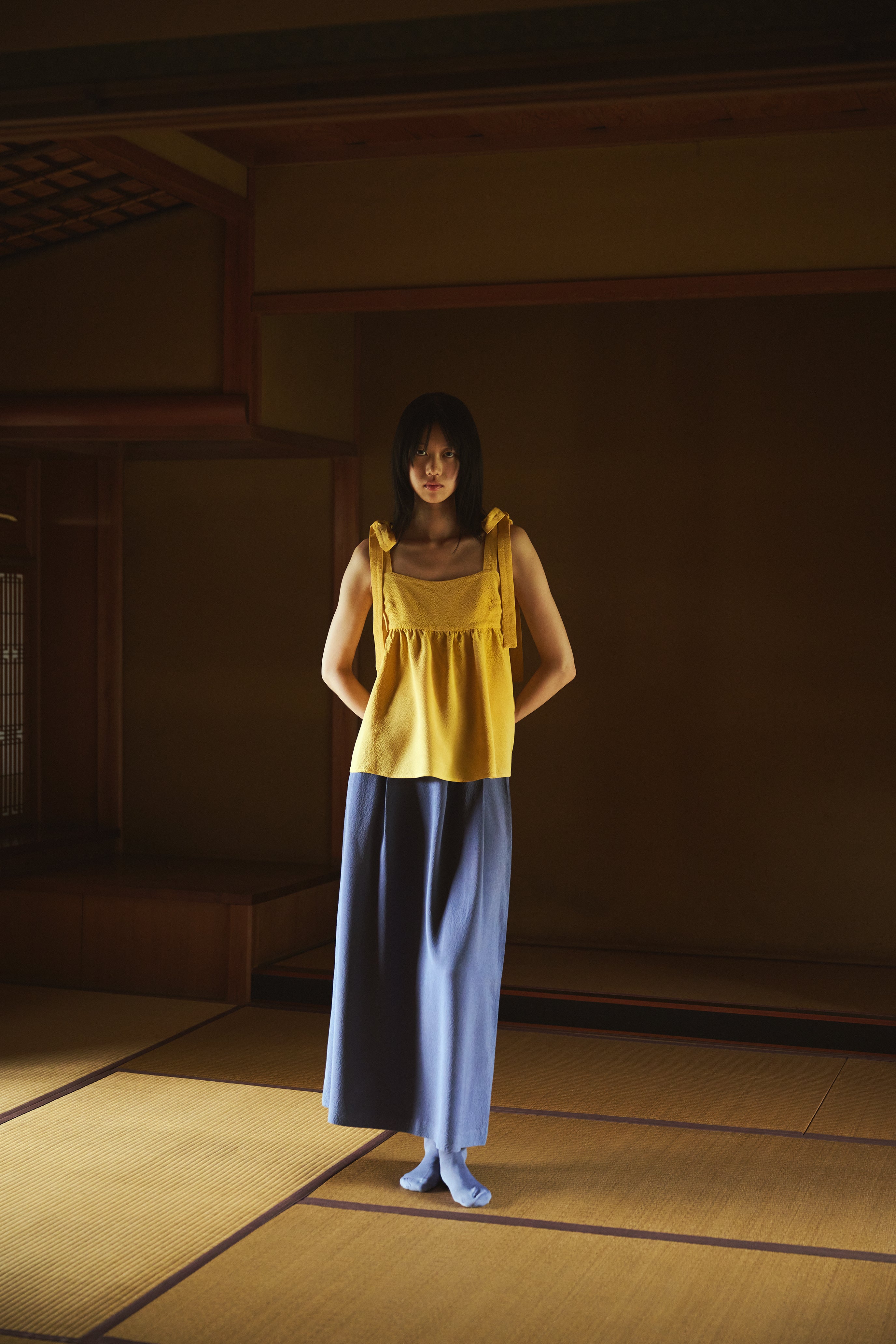 Marigold-Dyed Silk Ribbon Camisole