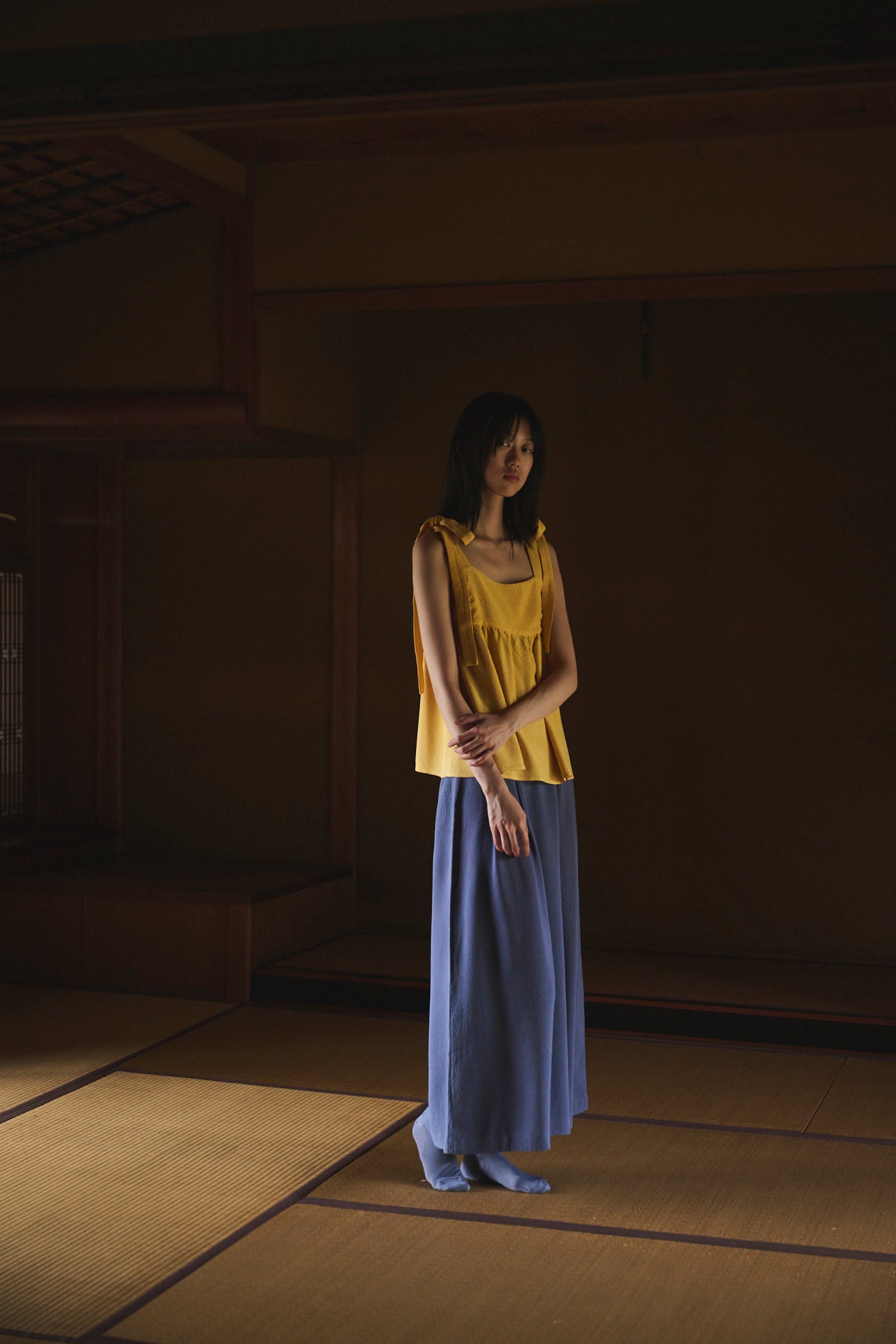 Marigold-Dyed Silk Ribbon Camisole