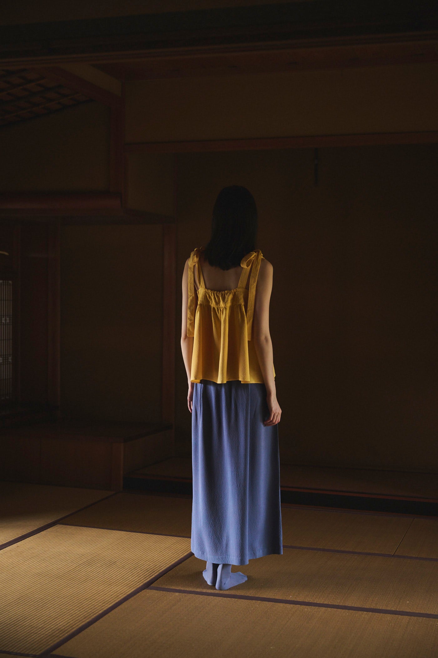 Logwood-Dyed Silk Long Skirt