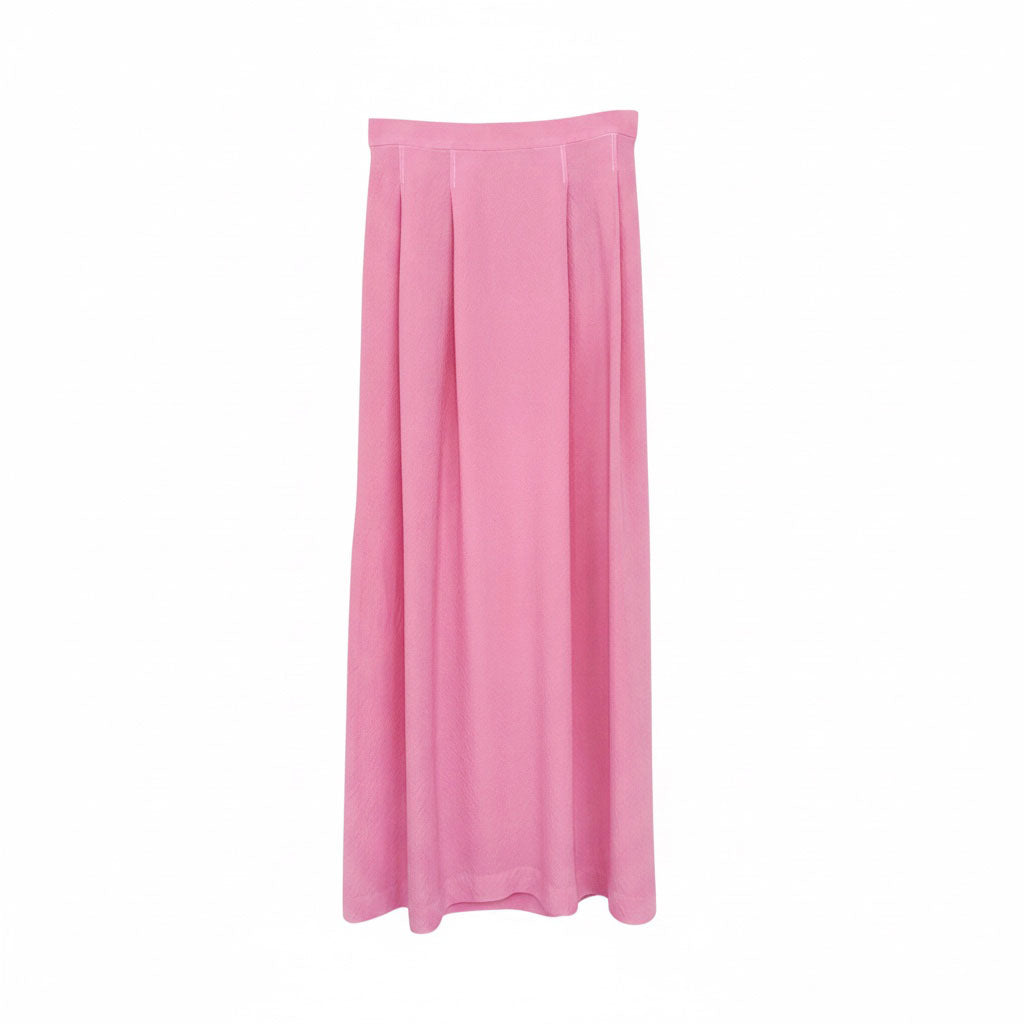 Cochineal-Dyed Silk Long Skirt