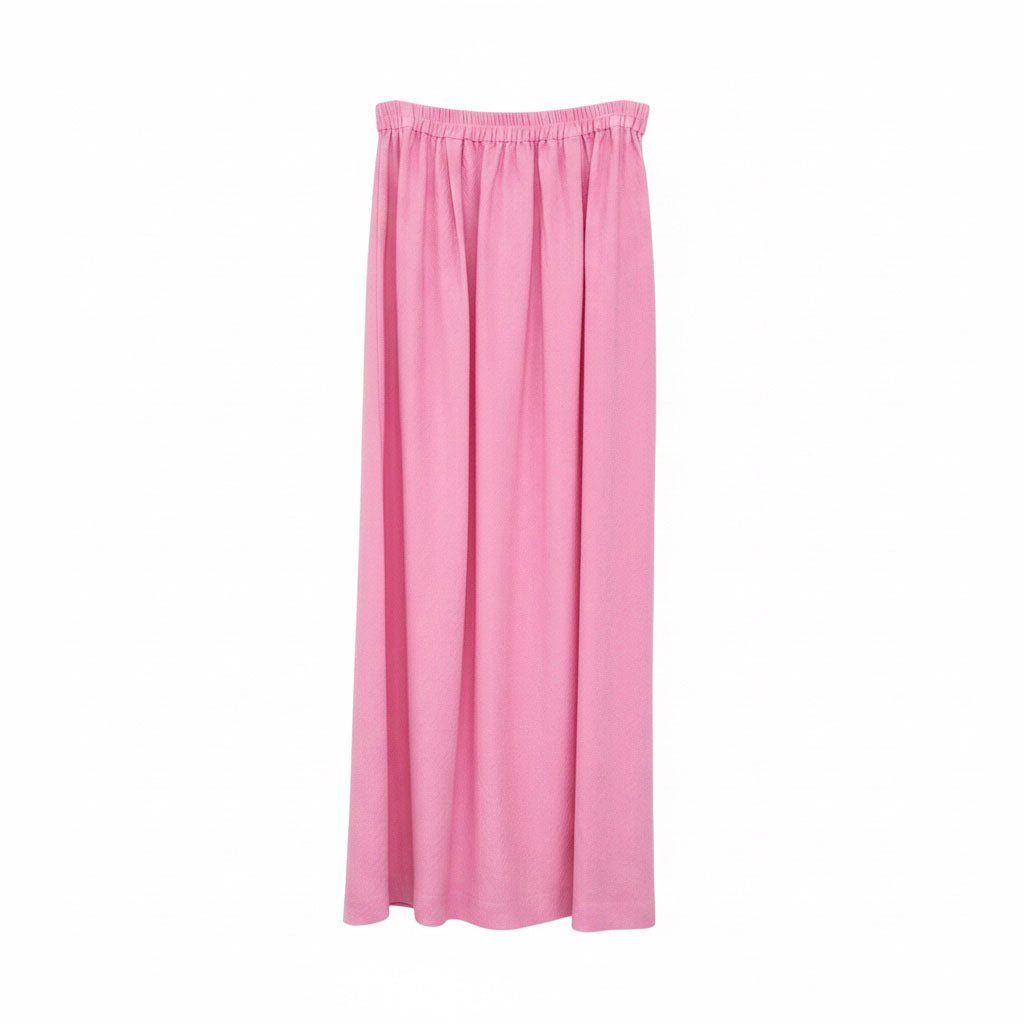 Cochineal-Dyed Silk Long Skirt